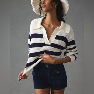 Anthropologie Maeve Denim Moto Short